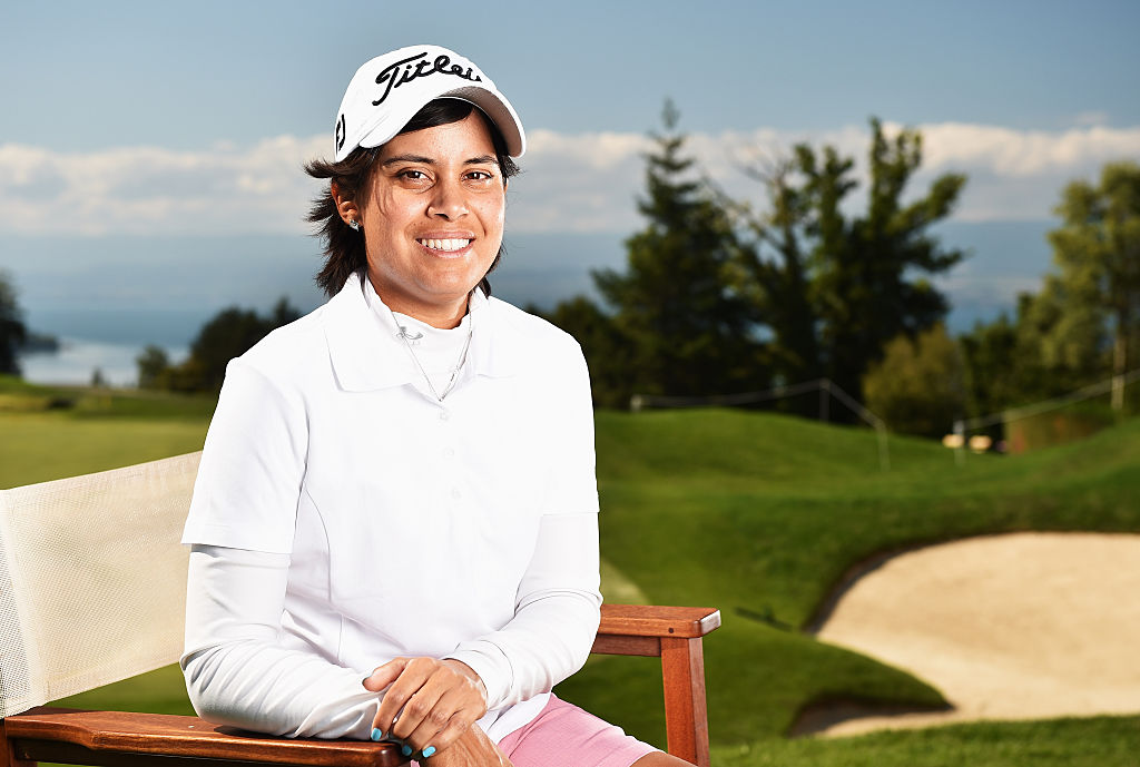 Evian Championship Golf – Previews EVIAN-LES-BAINS, FRANCE - SEPTEMBER 08: Julieta Granada of Paraguay poses for a picture during practice prior to the start of the Evian Championship Golf on September 8, 2015 in Evian-les-Bains, France. (Photo by Stuart Franklin/Getty Images)